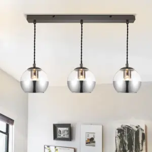 COSYLYTE Marlo 3 Light  Smoky Glass Bar Pendant Light